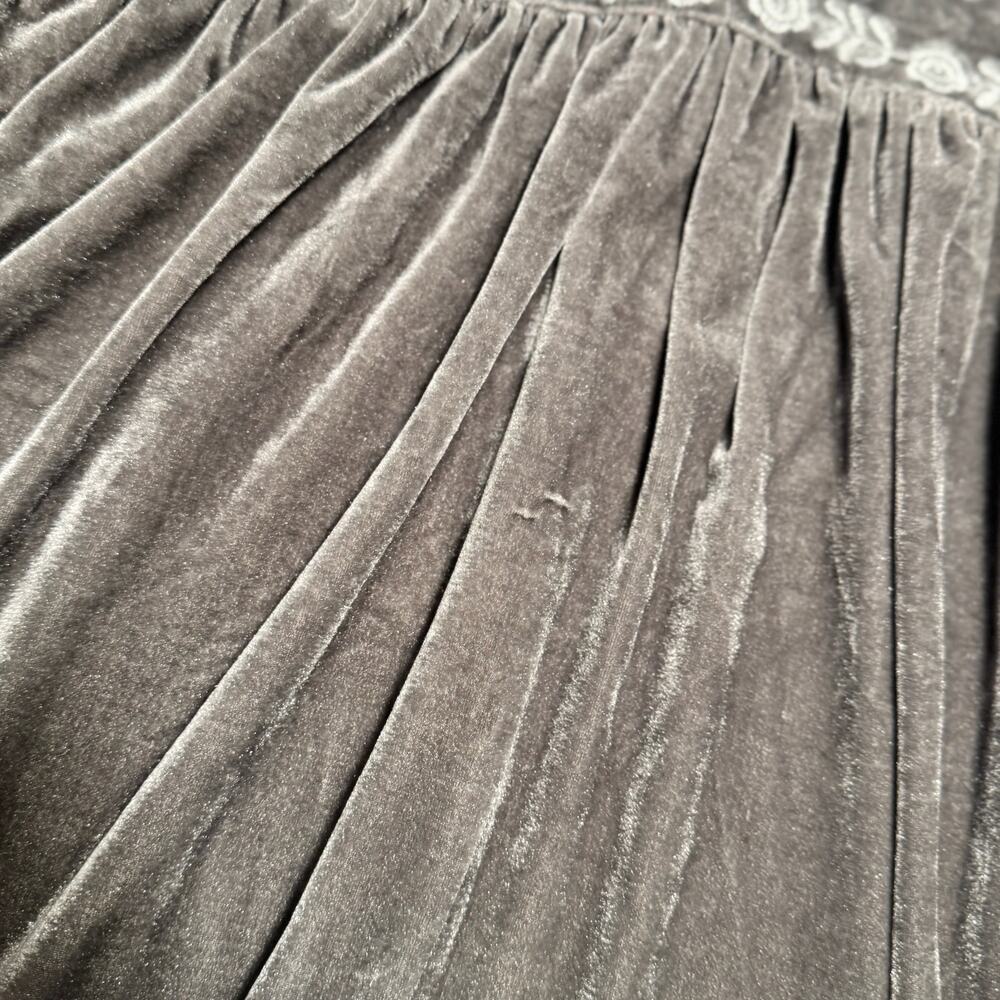 POL Velvet Tunic Silver Gray Women’s Medium Boho Fairy Cottage Festival Babydoll - Picture 11 of 16